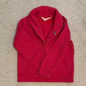 J. Crew Pink Shawl-Collar Pullover Sweatshirt